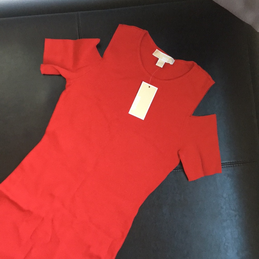 NWT Red Cold Shoulder Michael Kors dress